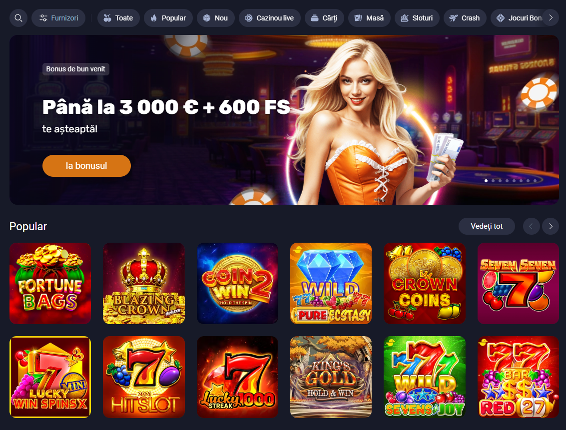 Vox Casino promoție de bun venit și jocuri populare